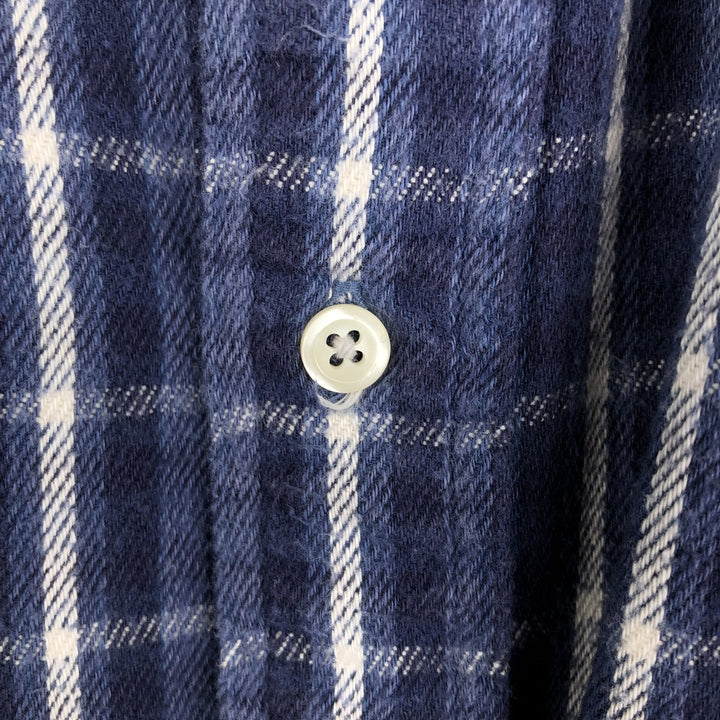 Ralph Lauren BLAIRE long sleeve button down light flannel check shirt men's XL size cotton blue type Vintage Second Hand