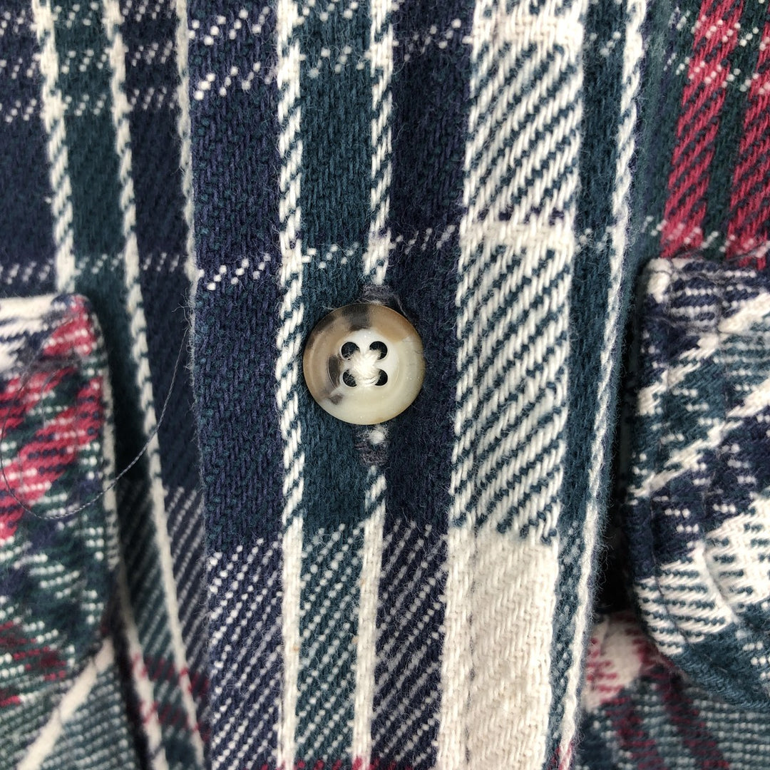 ANCHOR BLUE Long Sleeve Flannel Check Shirt, Men's Size L unclear Green type dark green Vintage Second Hand