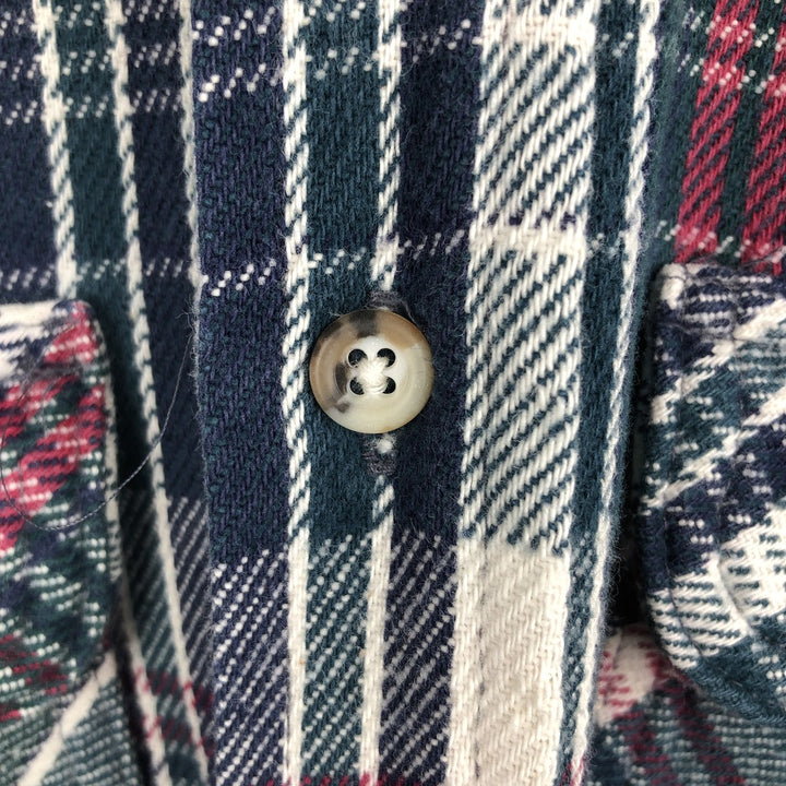 ANCHOR BLUE Long Sleeve Flannel Check Shirt, Men's Size L unclear Green type dark green Vintage Second Hand