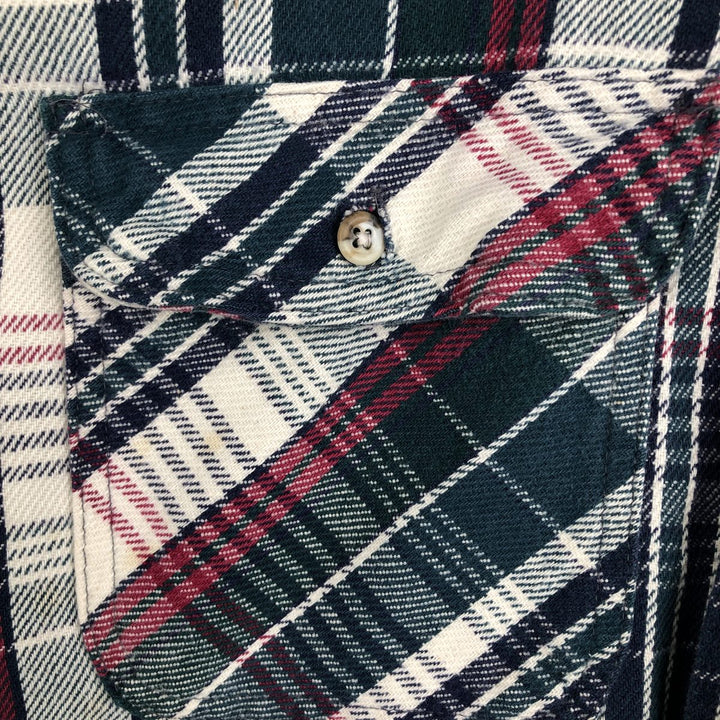 ANCHOR BLUE Long Sleeve Flannel Check Shirt, Men's Size L unclear Green type dark green Vintage Second Hand