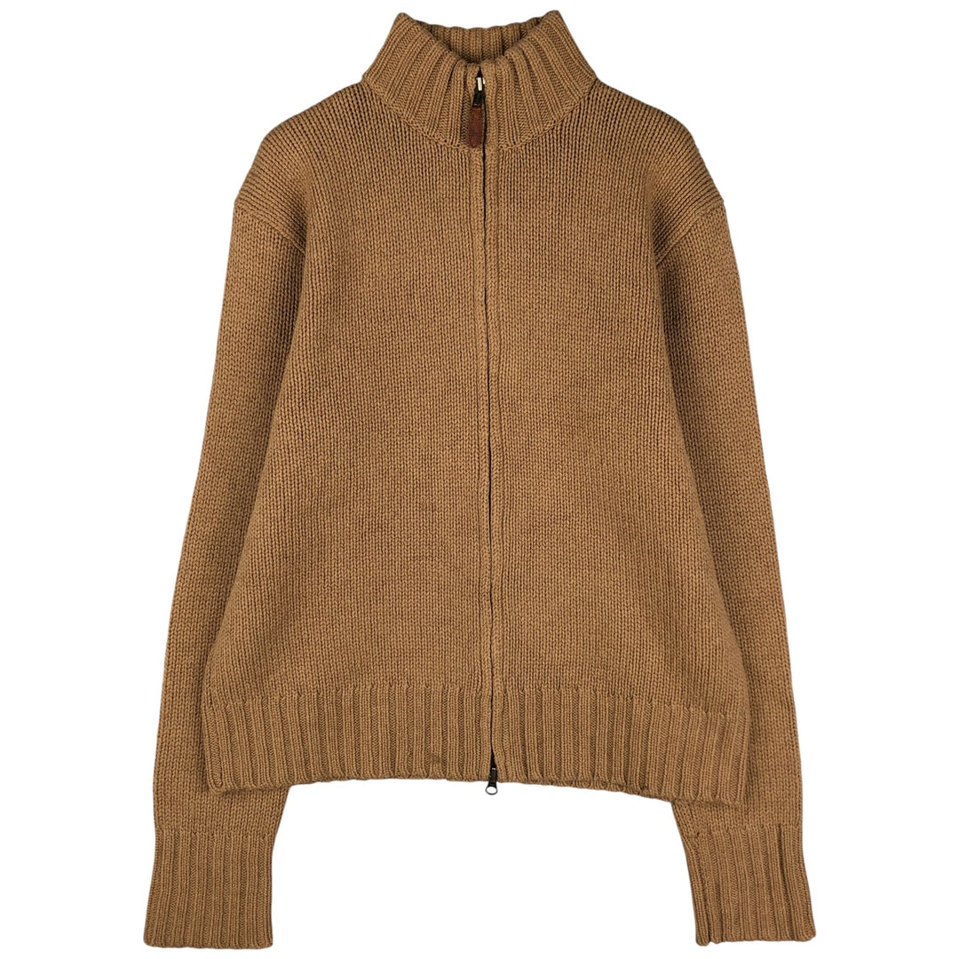 Ralph Lauren POLO by Ralph Lauren Driver's Knit Sweater, Men's Size M Lamb wool beige type brown Vintage Second Hand