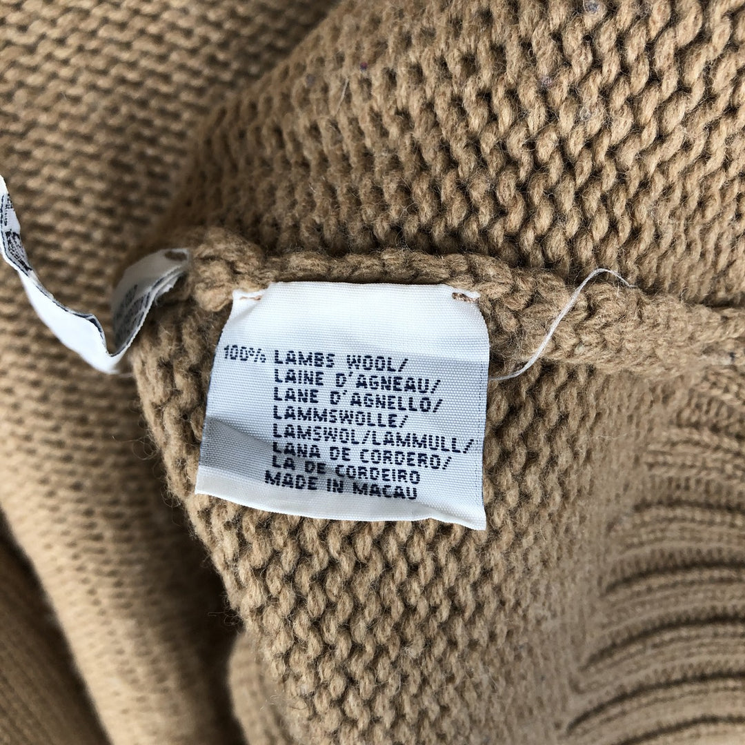 Ralph Lauren POLO by Ralph Lauren Driver's Knit Sweater, Men's Size M Lamb wool beige type brown Vintage Second Hand