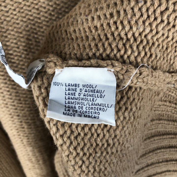 Ralph Lauren POLO by Ralph Lauren Driver's Knit Sweater, Men's Size M Lamb wool beige type brown Vintage Second Hand