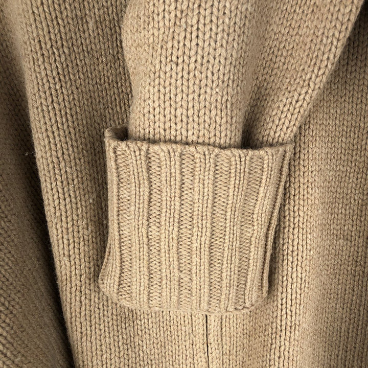 Ralph Lauren POLO by Ralph Lauren Driver's Knit Sweater, Men's Size M Lamb wool beige type brown Vintage Second Hand