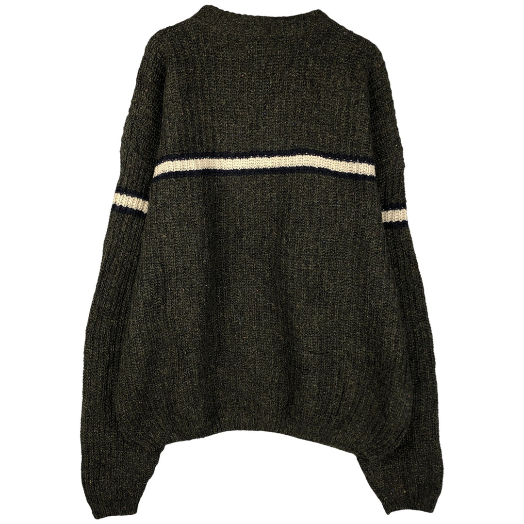 2000'S Eddie Bauer Color Nep Wool Knit Sweater, Made in USA, Men's Size L wool Khaki type Vintage Second Hand