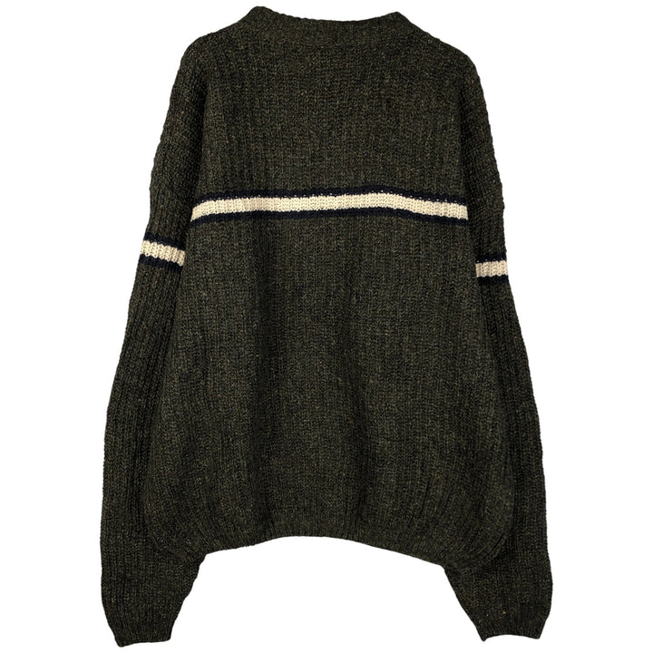 2000'S Eddie Bauer Color Nep Wool Knit Sweater, Made in USA, Men's Size L wool Khaki type Vintage Second Hand