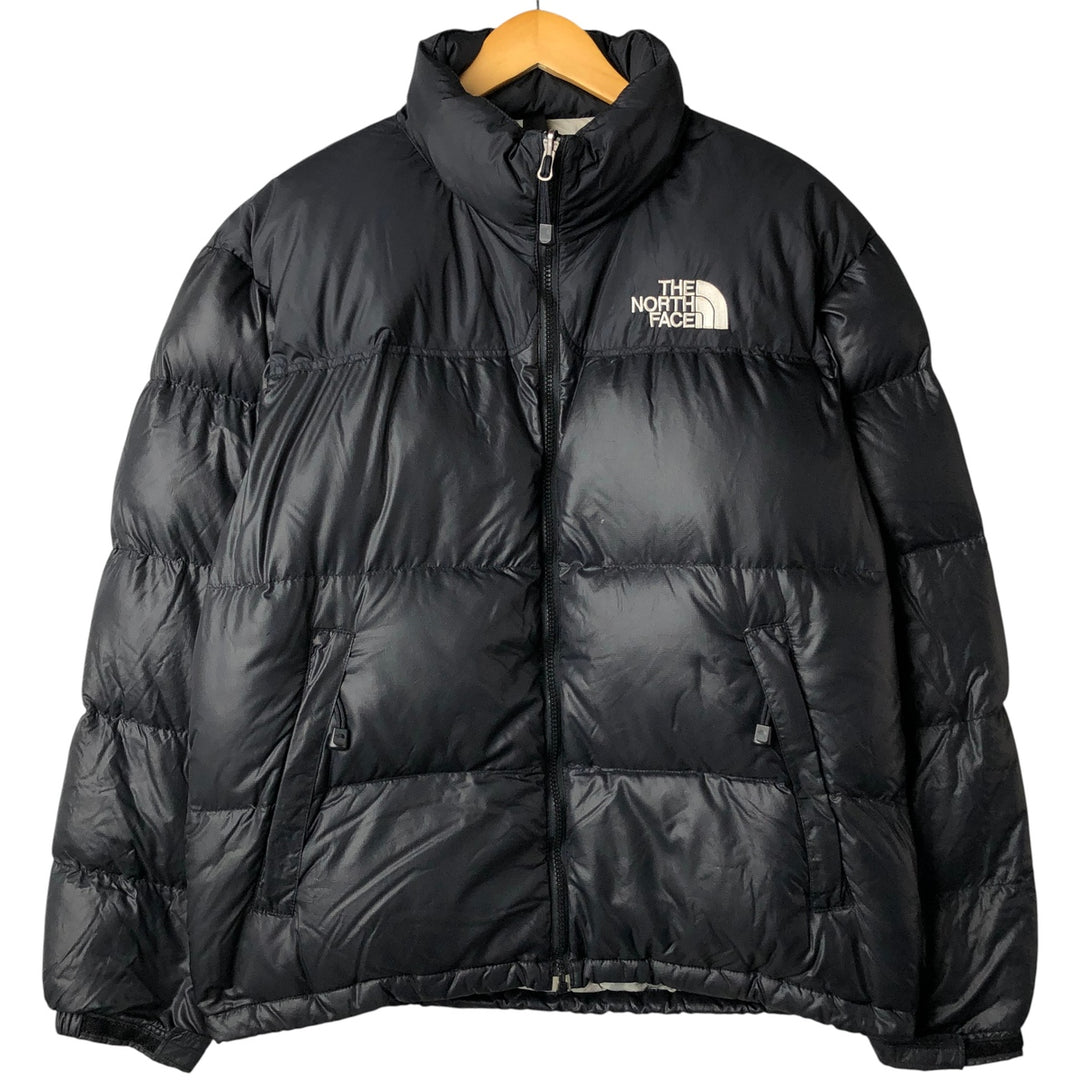 2000'S The North Face Nuptse Jacket, 800 Fill Power Ripstop Goose Down Jacket, Men's Size L Nylon black type Vintage Second Hand