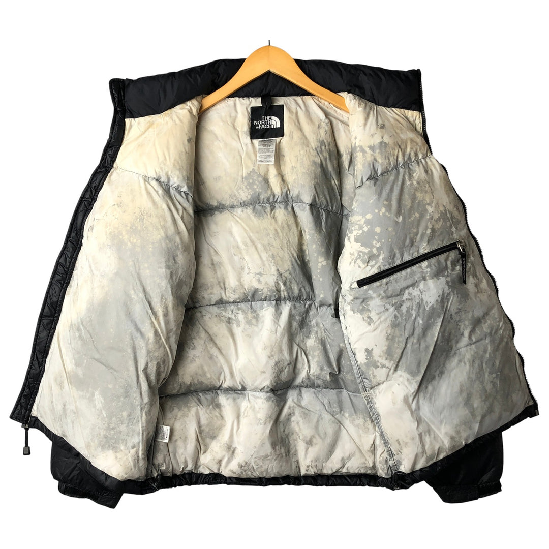 2000'S The North Face Nuptse Jacket, 800 Fill Power Ripstop Goose Down Jacket, Men's Size L Nylon black type Vintage Second Hand