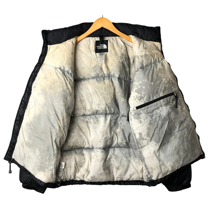 2000'S The North Face Nuptse Jacket, 800 Fill Power Ripstop Goose Down Jacket, Men's Size L Nylon black type Vintage Second Hand