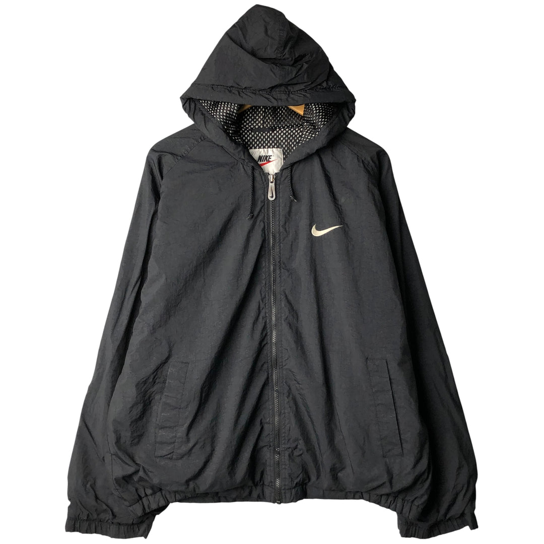 90'S Nike Padded Parka Puffer Jacket Men's Size L Vintage Nylon black type Vintage Second Hand