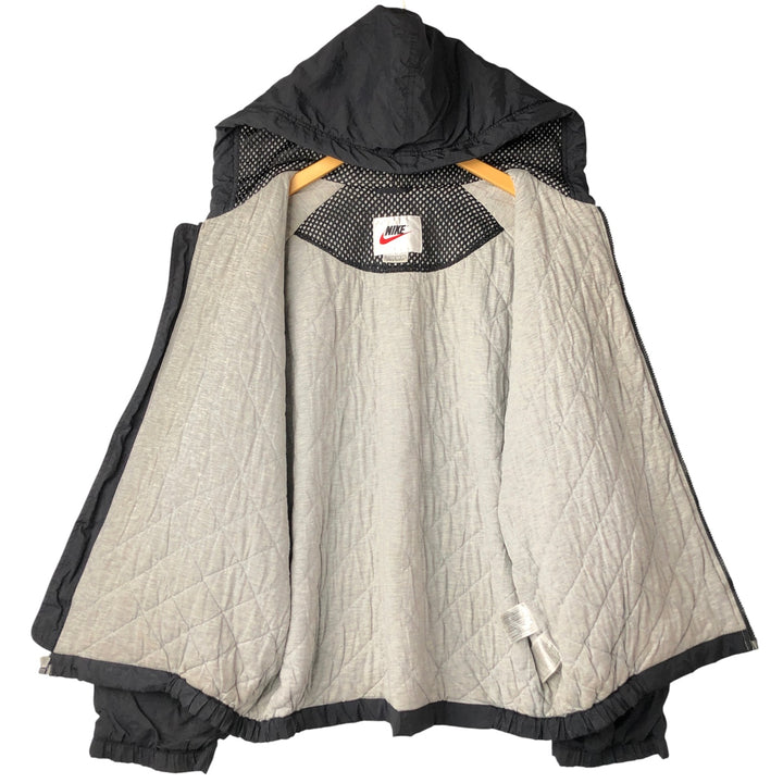 90'S Nike Padded Parka Puffer Jacket Men's Size L Vintage Nylon black type Vintage Second Hand