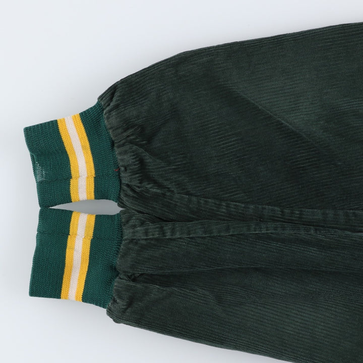 Vintage 70s-80'S SHAIN College Collared Corduroy Button-Down Varsity Jacket, Women's Size L Nylon green type Vintage Second Hand