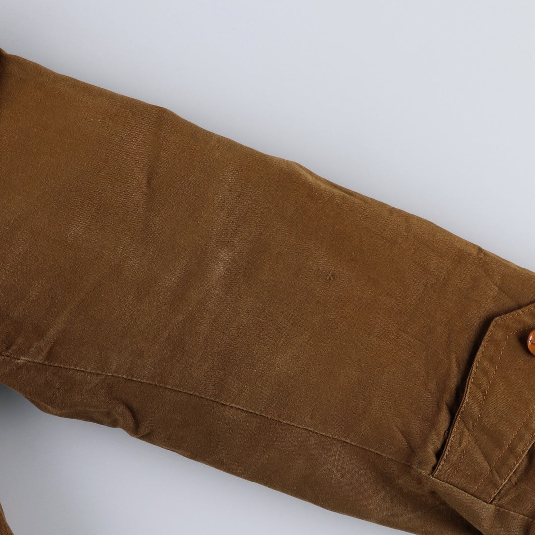 UNKNOWN Vintage Canadian Double-Breasted Jacket with Boa, Size L, Men's unclear Khaki type brown Vintage Second Hand