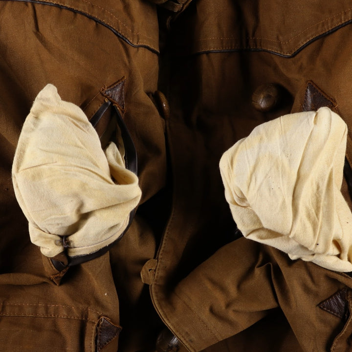 UNKNOWN Vintage Canadian Double-Breasted Jacket with Boa, Size L, Men's unclear Khaki type brown Vintage Second Hand