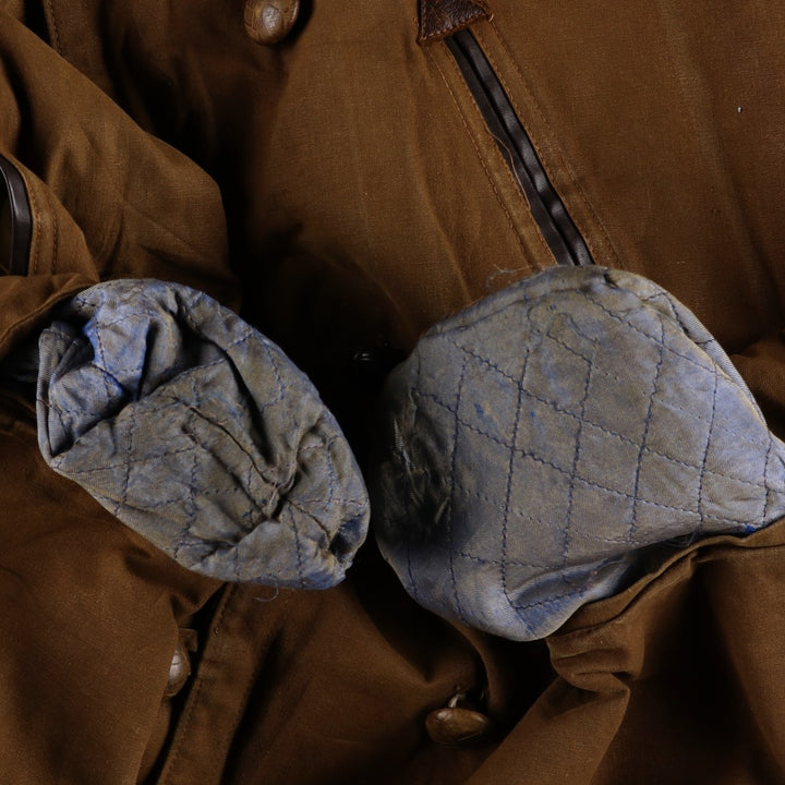 UNKNOWN Vintage Canadian Double-Breasted Jacket with Boa, Size L, Men's unclear Khaki type brown Vintage Second Hand