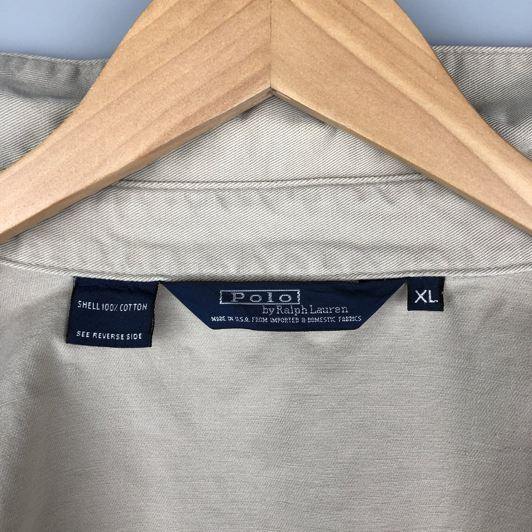 90'S Ralph Lauren POLO by Ralph Lauren Swing Top Sports Jacket Made in USA Men's XL cotton Beige type Vintage Second Hand