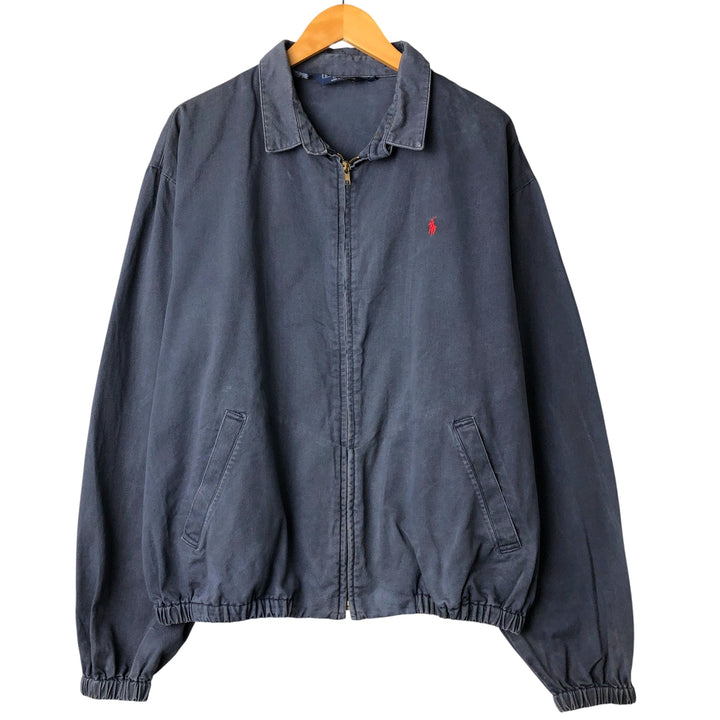 90'S Ralph Lauren POLO by Ralph Lauren Swing Top Sports Jacket Made in USA Men's XL cotton navy blue type Vintage Second Hand