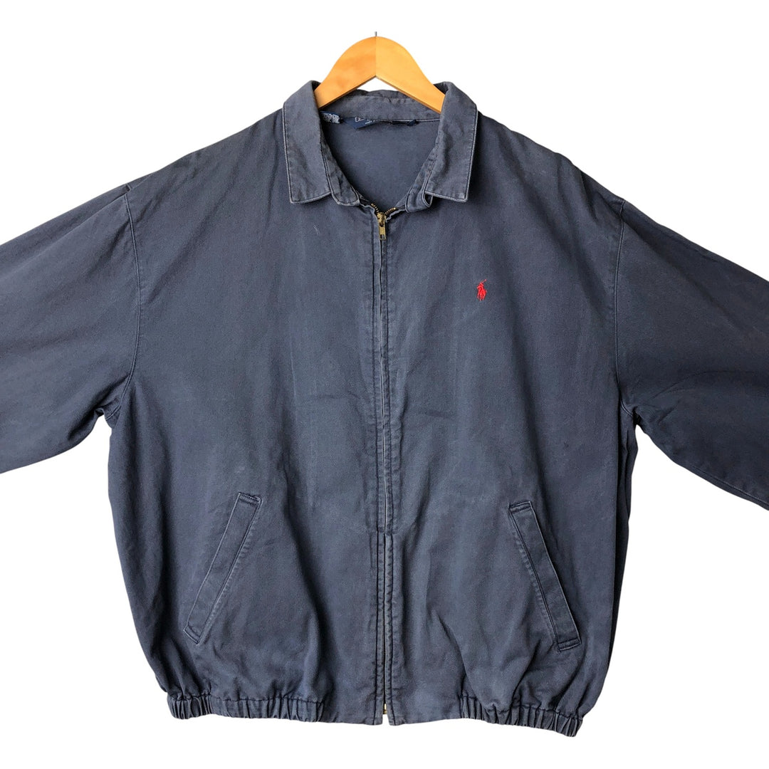 90'S Ralph Lauren POLO by Ralph Lauren Swing Top Sports Jacket Made in USA Men's XL cotton navy blue type Vintage Second Hand