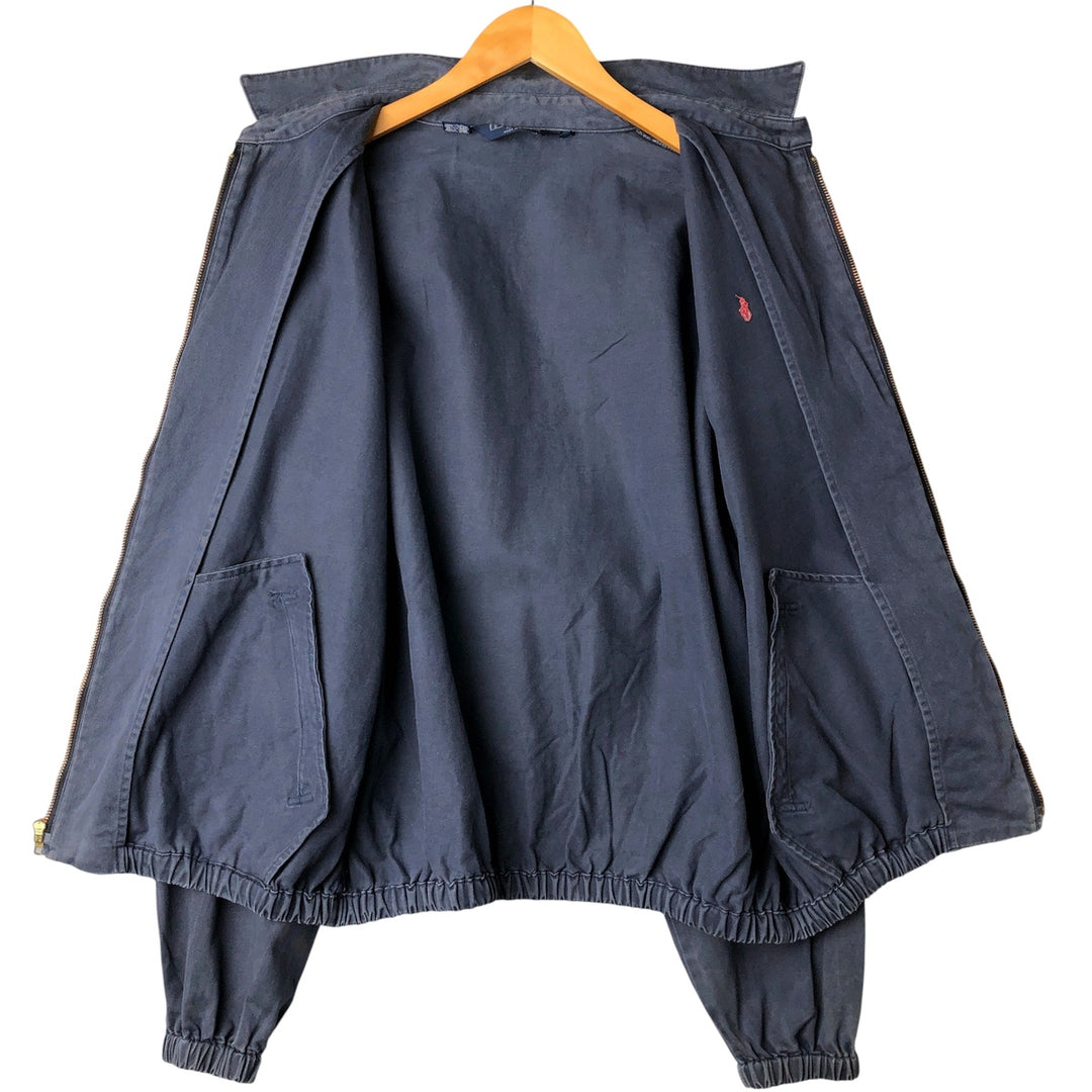90'S Ralph Lauren POLO by Ralph Lauren Swing Top Sports Jacket Made in USA Men's XL cotton navy blue type Vintage Second Hand