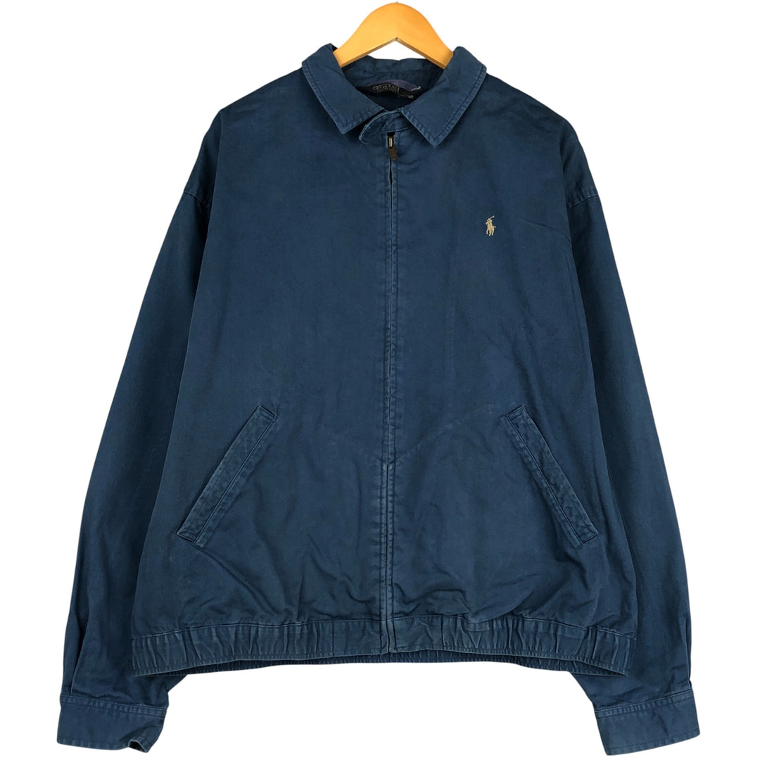 Ralph Lauren POLO by Ralph Lauren Swing Top Sports Jacket Men's XL cotton navy blue type Vintage Second Hand