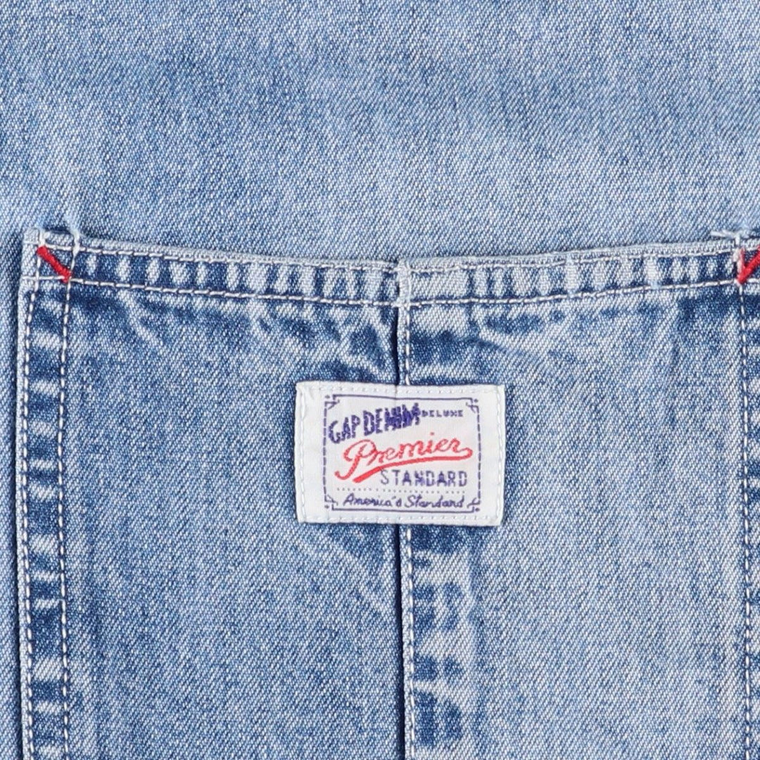90'S GAP DENIM Old Gap Denim Coverall Men's Size Medium Vintage cotton blue type Vintage Second Hand