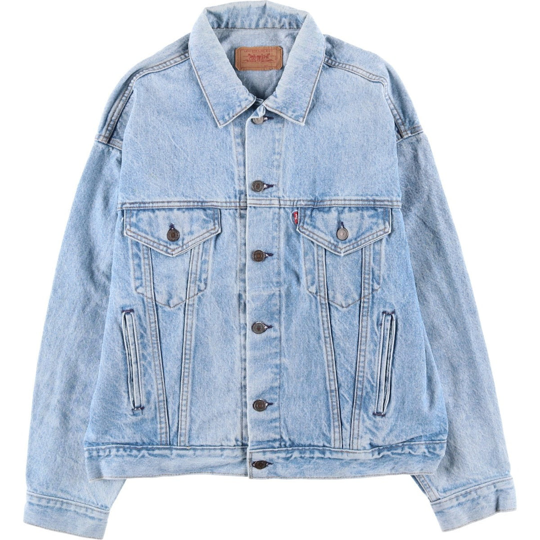 90'S Levi's 70507-0214 denim jacket, denim jacket, made in USA, men's size L, vintage cotton blue type Vintage Second Hand