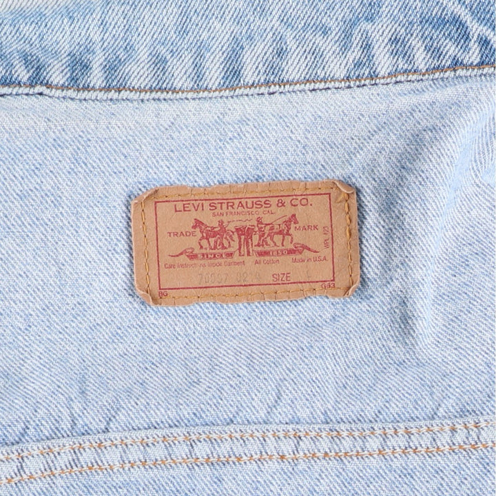 90'S Levi's 70507-0214 denim jacket, denim jacket, made in USA, men's size L, vintage cotton blue type Vintage Second Hand