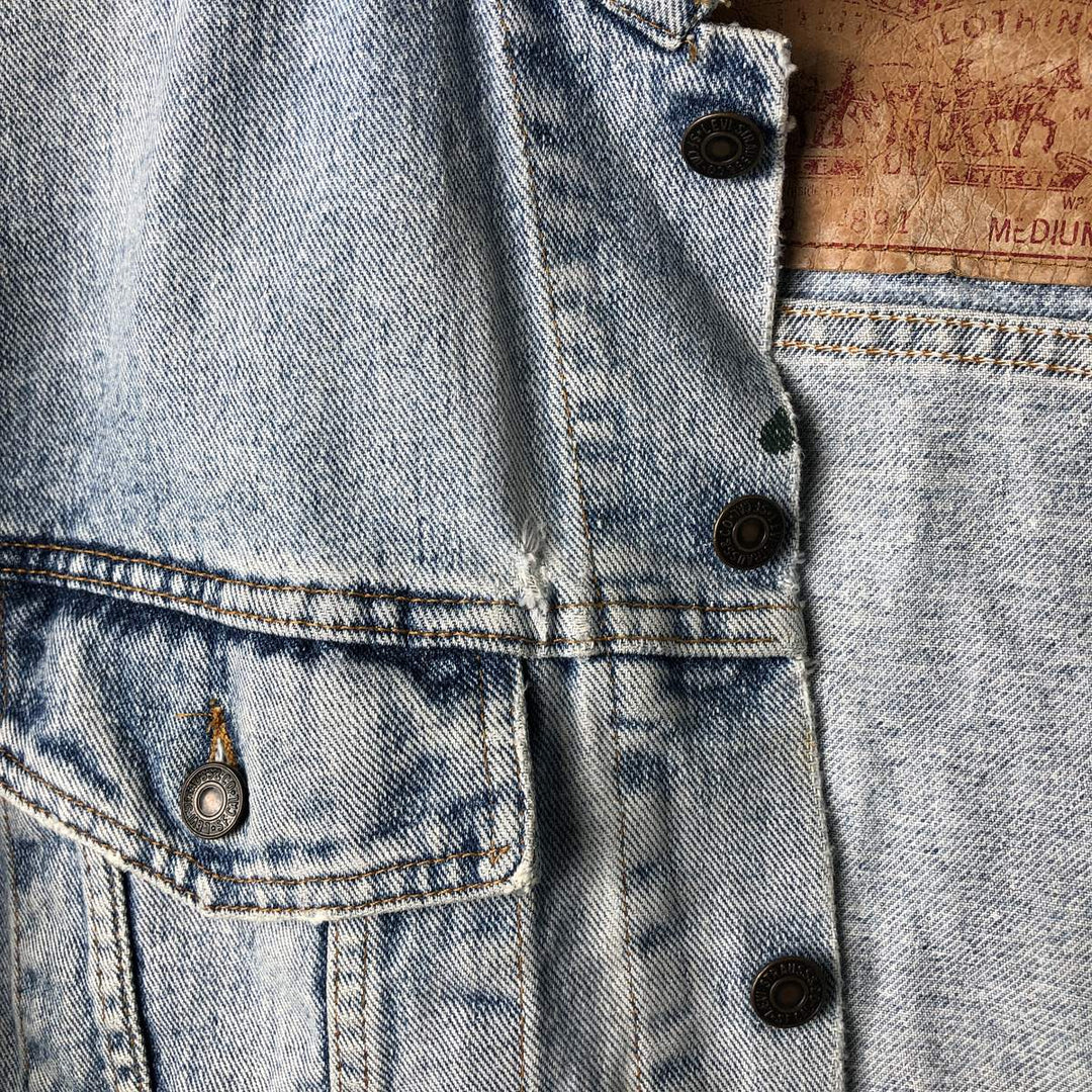 Vintage 1990'S Levi's 70598-4891 Large Patch Denim Jacket, Men's Size Medium unclear blue type Vintage Second Hand