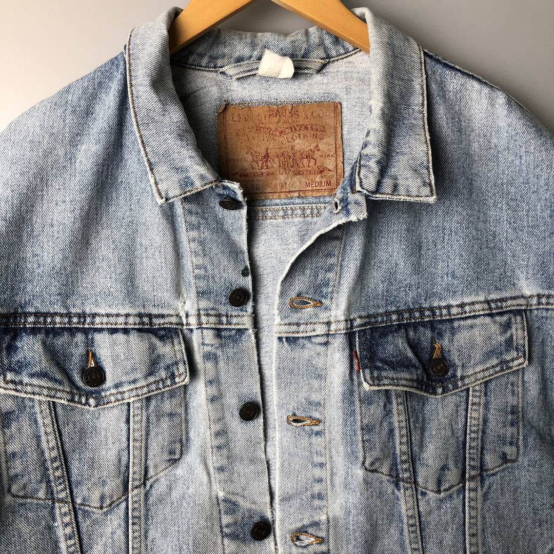 Vintage 1990'S Levi's 70598-4891 Large Patch Denim Jacket, Men's Size Medium unclear blue type Vintage Second Hand