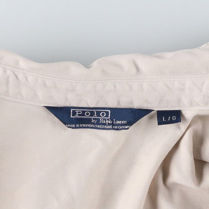 Ralph Lauren POLO by Ralph Lauren Swing Top Sports Jacket Made in Canada Men's L size cotton Beige type Vintage Second Hand