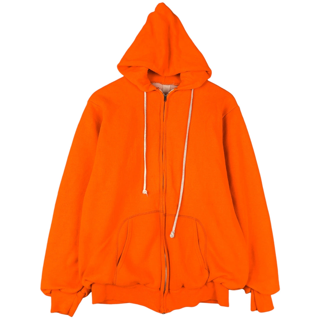Sweat full-zip hoodie, men's size S unclear orange type Vintage Second Hand