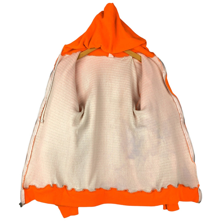Sweat full-zip hoodie, men's size S unclear orange type Vintage Second Hand
