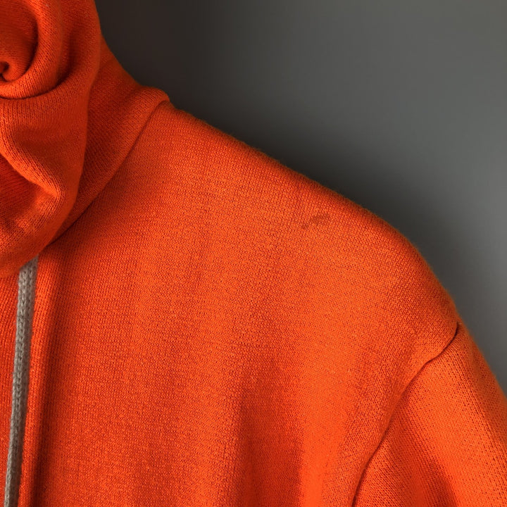Sweat full-zip hoodie, men's size S unclear orange type Vintage Second Hand