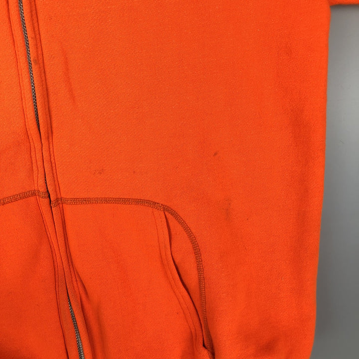 Sweat full-zip hoodie, men's size S unclear orange type Vintage Second Hand