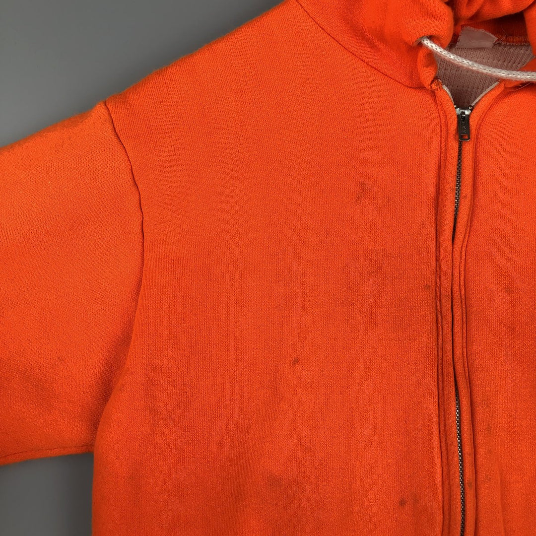 Sweat full-zip hoodie, men's size S unclear orange type Vintage Second Hand