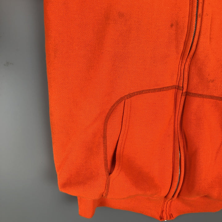 Sweat full-zip hoodie, men's size S unclear orange type Vintage Second Hand