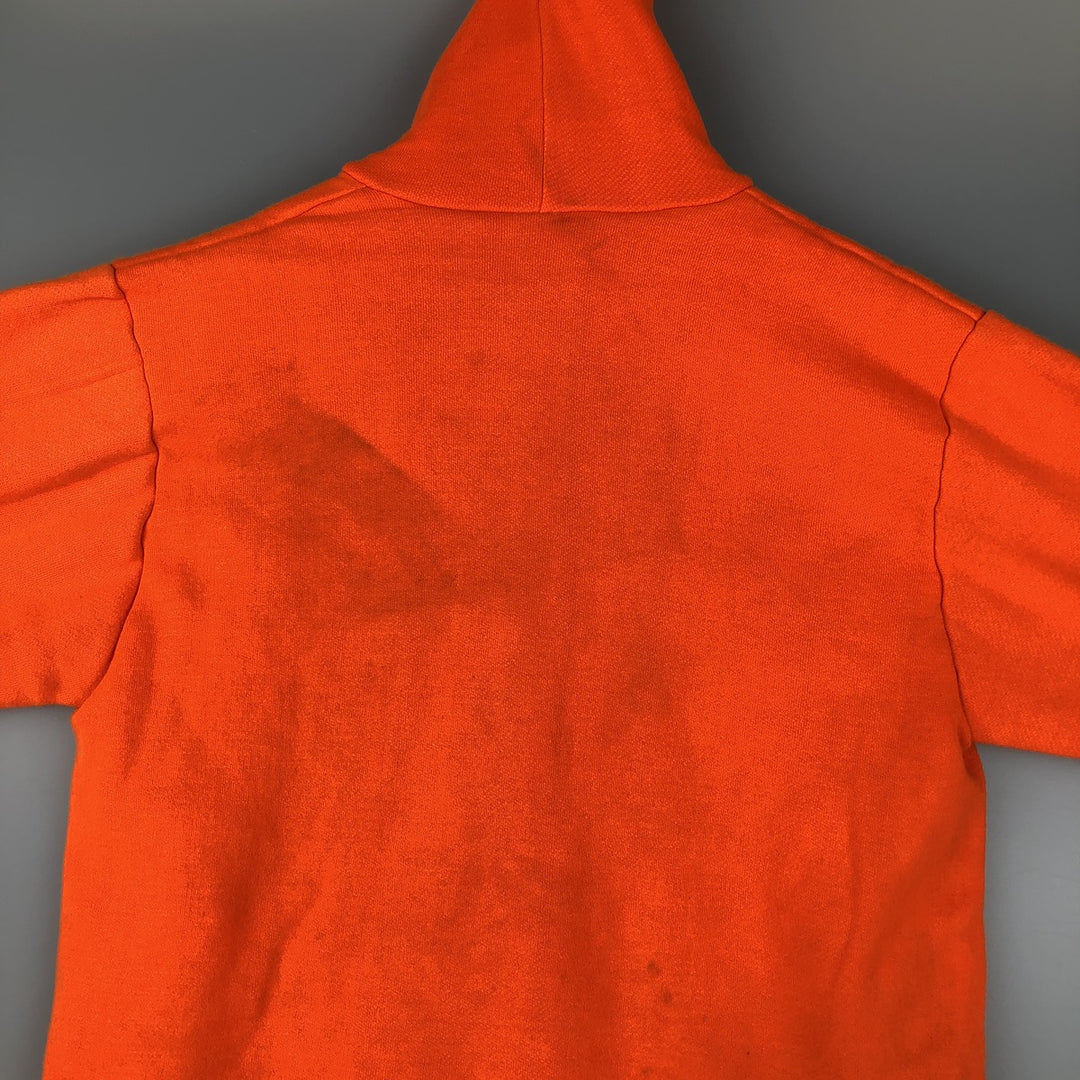Sweat full-zip hoodie, men's size S unclear orange type Vintage Second Hand