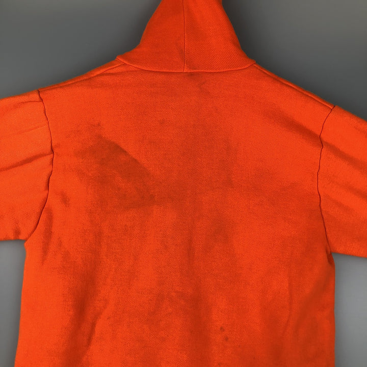 Sweat full-zip hoodie, men's size S unclear orange type Vintage Second Hand