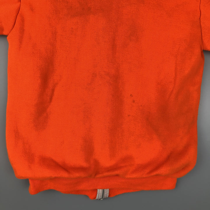 Sweat full-zip hoodie, men's size S unclear orange type Vintage Second Hand
