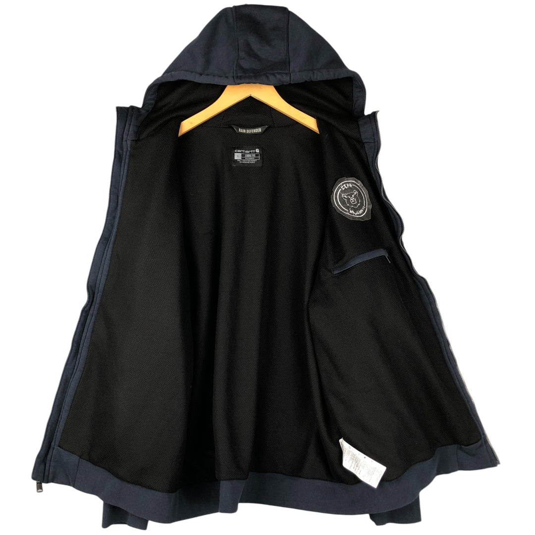 Carhartt Loose Fit Rain Defender Full-Zip Sweatshirt, Men's Size L cotton navy blue type Vintage Second Hand