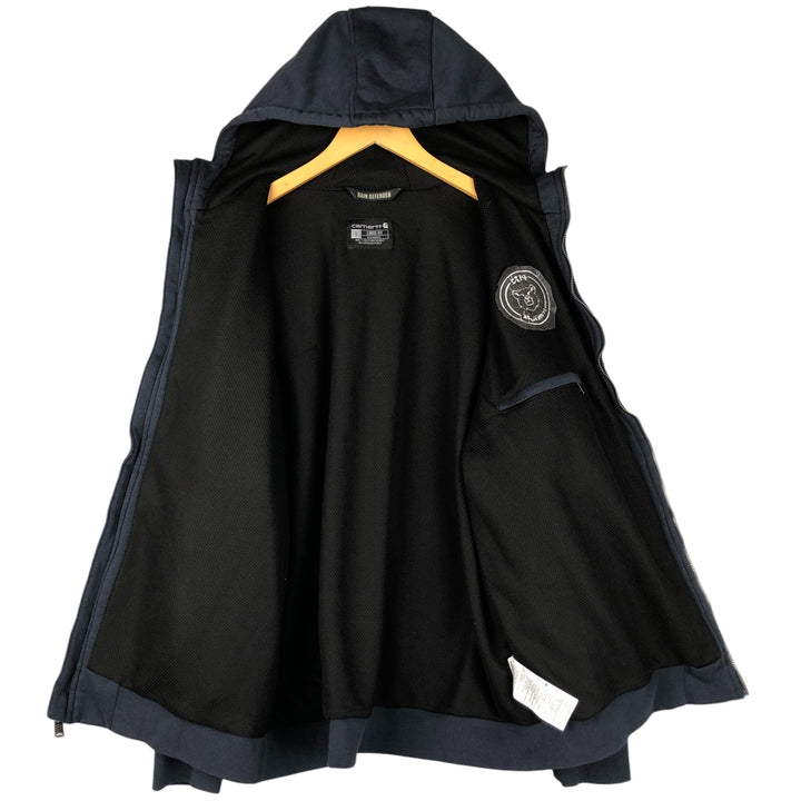 Carhartt Loose Fit Rain Defender Full-Zip Sweatshirt, Men's Size L cotton navy blue type Vintage Second Hand