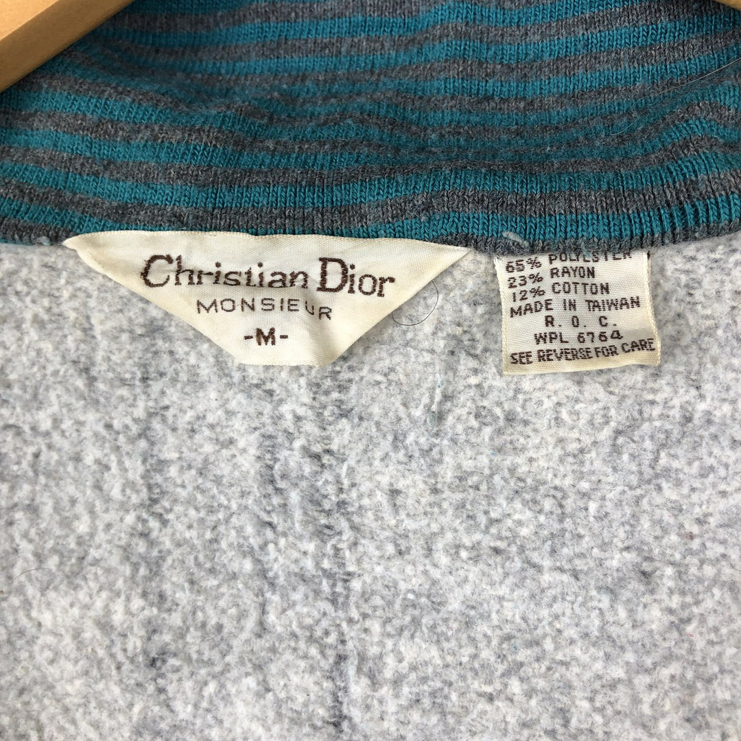 Vintage 90'S Christian Dior MONSIEUR full-zip sweatshirt, size M, men's polyester gray type Vintage Second Hand