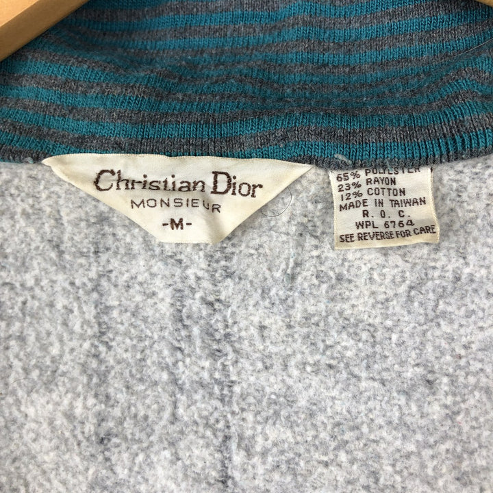Vintage 90'S Christian Dior MONSIEUR full-zip sweatshirt, size M, men's polyester gray type Vintage Second Hand