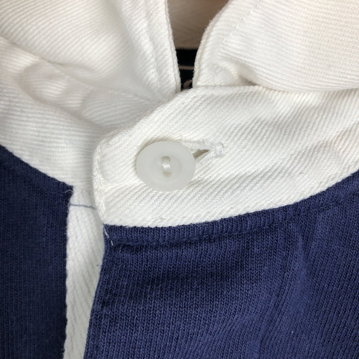 Ralph Lauren POLO by Ralph Lauren Striped Pattern Long Sleeve Rugby Shirt Men's M cotton Navy blue Vintage Second Hand