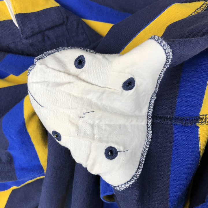 Ralph Lauren POLO by Ralph Lauren Striped Pattern Long Sleeve Rugby Shirt Men's M cotton Navy blue Vintage Second Hand