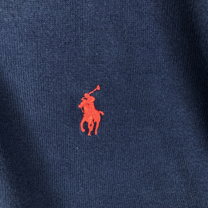 Ralph Lauren POLO RALPH LAUREN CUSTOM FIT long-sleeved rugby shirt, men's size L cotton navy blue type Vintage Second Hand