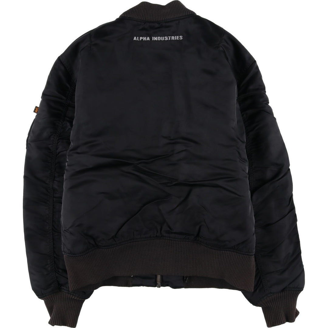 Civilian Alpha MA-1 type padded military flight jacket, men's XL size Nylon black type Vintage Second Hand