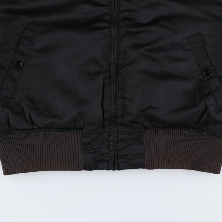 Civilian Alpha MA-1 type padded military flight jacket, men's XL size Nylon black type Vintage Second Hand