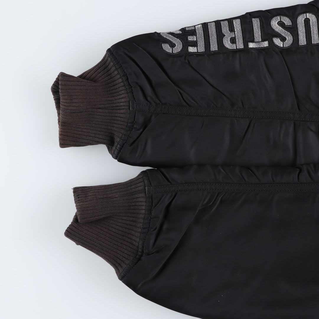 Civilian Alpha MA-1 type padded military flight jacket, men's XL size Nylon black type Vintage Second Hand