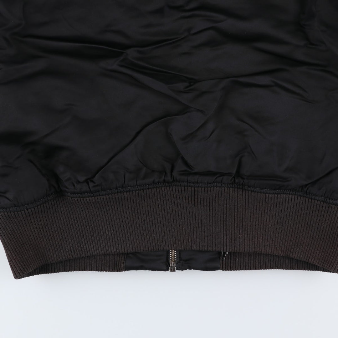 Civilian Alpha MA-1 type padded military flight jacket, men's XL size Nylon black type Vintage Second Hand